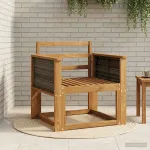 Canapea Medie pentru Exterior Lemn Solid de Acacia natural GartenMobel Dekor