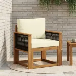 Canapea Medie pentru Exterior Lemn Solid de Acacia natural GartenMobel Dekor