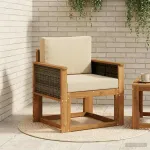 Canapea Medie pentru Exterior Lemn Solid de Acacia natural GartenMobel Dekor