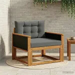 Canapea Medie pentru Exterior Lemn Solid de Acacia natural GartenMobel Dekor