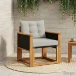 Canapea Medie pentru Exterior Lemn Solid de Acacia natural GartenMobel Dekor
