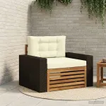 Canapea Medie pentru Exterior Lemn Solid de Acacia natural GartenMobel Dekor