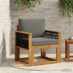 Canapea Medie pentru Exterior Lemn Solid de Acacia natural GartenMobel Dekor