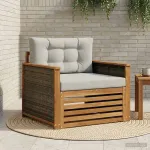 Canapea Medie pentru Exterior Lemn Solid de Acacia natural GartenMobel Dekor