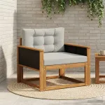 Canapea Medie pentru Exterior Lemn Solid de Acacia natural GartenMobel Dekor