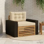 Canapea Medie pentru Exterior Lemn Solid de Acacia natural GartenMobel Dekor