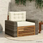 Canapea Medie pentru Exterior Lemn Solid de Acacia natural GartenMobel Dekor