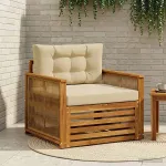 Canapea Medie pentru Exterior Lemn Solid de Acacia natural GartenMobel Dekor