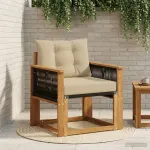 Canapea Medie pentru Exterior Lemn Solid de Acacia natural GartenMobel Dekor