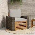 Canapea Medie pentru Exterior Lemn Solid de Acacia natural GartenMobel Dekor
