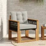 Canapea Medie pentru Exterior Lemn Solid de Acacia natural GartenMobel Dekor