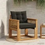Canapea Medie pentru Exterior Lemn Solid de Acacia natural GartenMobel Dekor