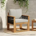 Canapea Medie pentru Exterior Lemn Solid de Acacia natural GartenMobel Dekor