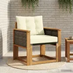 Canapea Medie pentru Exterior Lemn Solid de Acacia natural GartenMobel Dekor
