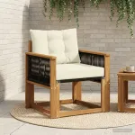 Canapea Medie pentru Exterior Lemn Solid de Acacia natural GartenMobel Dekor