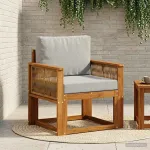 Canapea Medie pentru Exterior Lemn Solid de Acacia natural GartenMobel Dekor