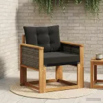 Canapea Medie pentru Exterior Lemn Solid de Acacia natural GartenMobel Dekor