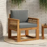 Canapea Medie pentru Exterior Lemn Solid de Acacia natural GartenMobel Dekor