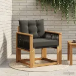 Canapea Medie pentru Exterior Lemn Solid de Acacia natural GartenMobel Dekor