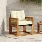 Canapea Medie pentru Exterior Lemn solid de Acacia și Textilene GartenMobel Dekor