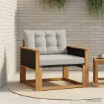 Set de canapele de exterior Lemn solid de Acacia și Textilene GartenMobel Dekor