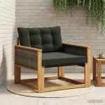 Set de canapele de exterior Lemn solid de Acacia și Textilene GartenMobel Dekor