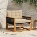 Set de canapele de exterior Lemn solid de Acacia și Textilene GartenMobel Dekor