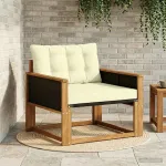 Set de canapele de exterior Lemn solid de Acacia și Textilene GartenMobel Dekor