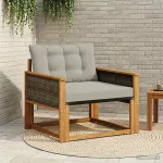 Set de canapele de exterior Lemn solid de Acacia și Textilene GartenMobel Dekor