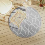 Covor de exterior, ARAKIL gri, Ø120 cm, PP GartenMobel Dekor