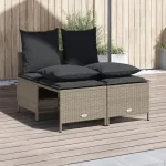 Set canapea de grădină cu perne, 4 piese, gri deschis poliratan GartenMobel Dekor