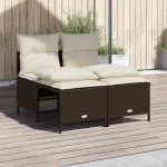 Set canapele de grădină, 4 piese, cu perne, maro poliratan maro GartenMobel Dekor