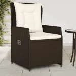 Scaune de grădină rabatabile, 2 buc., maro, poliratan GartenMobel Dekor