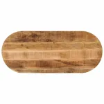 Blat de masă oval, 80x40x2,5 cm, lemn masiv mango brut GartenMobel Dekor