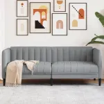 Canapea, 2 locuri, gri deschis, material textil GartenMobel Dekor
