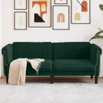 Canapea cu 2 locuri, verde închis, catifea GartenMobel Dekor