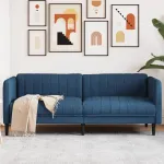 Canapea cu 3 locuri, albastru, material textil GartenMobel Dekor