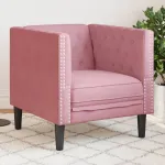 Fotoliu Chesterfield, roz, catifea GartenMobel Dekor
