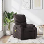 Fotoliu de masaj rabatabil, maro închis, material textil GartenMobel Dekor