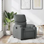 Fotoliu rabatabil, gri închis, material textil GartenMobel Dekor