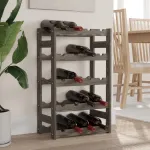 Suport sticle de vin, 20 sticle, gri, lemn masiv de pin GartenMobel Dekor