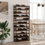 Suport sticle de vin, 77 sticle, maro, lemn masiv de pin GartenMobel Dekor