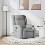Fotoliu de masaj rabatabil, gri deschis, textil GartenMobel Dekor