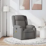 Fotoliu de masaj rabatabil, gri închis, material textil GartenMobel Dekor