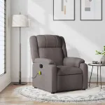 Fotoliu de masaj rabatabil, gri taupe, material textil GartenMobel Dekor