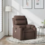 Fotoliu de masaj rabatabil, maro închis, material textil GartenMobel Dekor