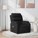 Fotoliu de masaj rabatabil, negru, material textil GartenMobel Dekor