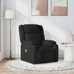 Fotoliu de masaj rabatabil, negru, material textil GartenMobel Dekor