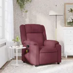 Fotoliu de masaj rabatabil, roșu vin, material textil GartenMobel Dekor
