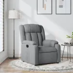 Fotoliu rabatabil, gri deschis, material textil GartenMobel Dekor